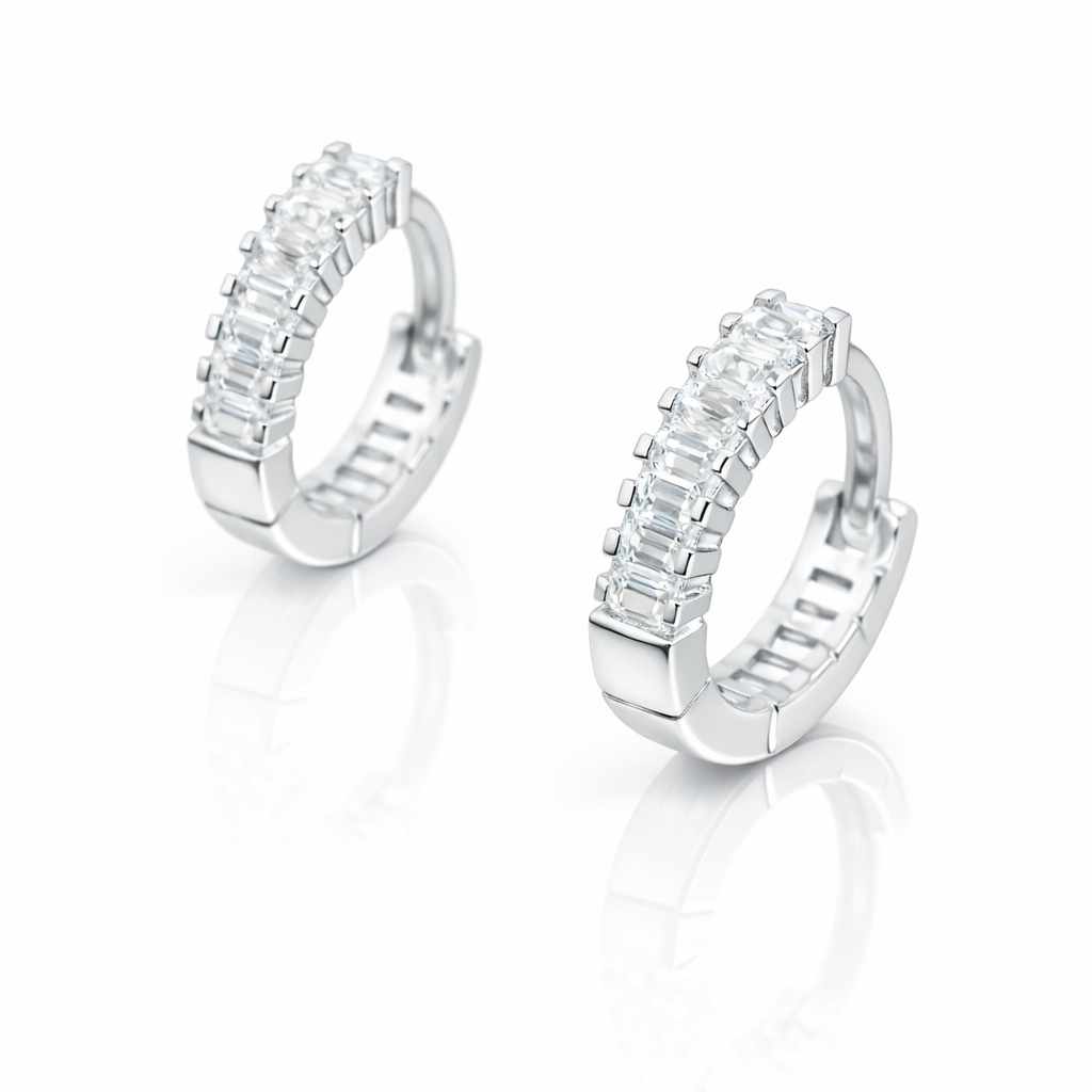 Cercei Tenis din Argint 925 cu Zirconii – Diametru 13 mm, Design Elegant. CD539