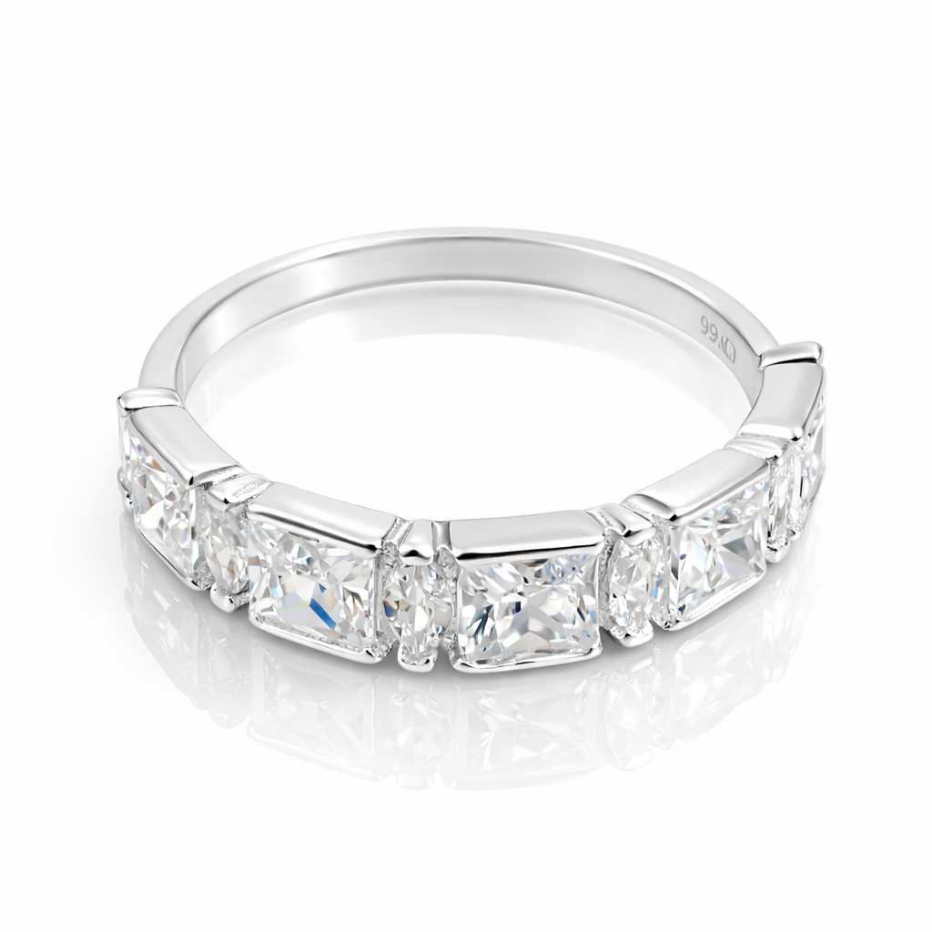 Inel Argint 925 cu Pietre Strălucitoare Tip Princess – Model Elegant 5 mm, Design Modern, Cadou Premium Femei. ID478