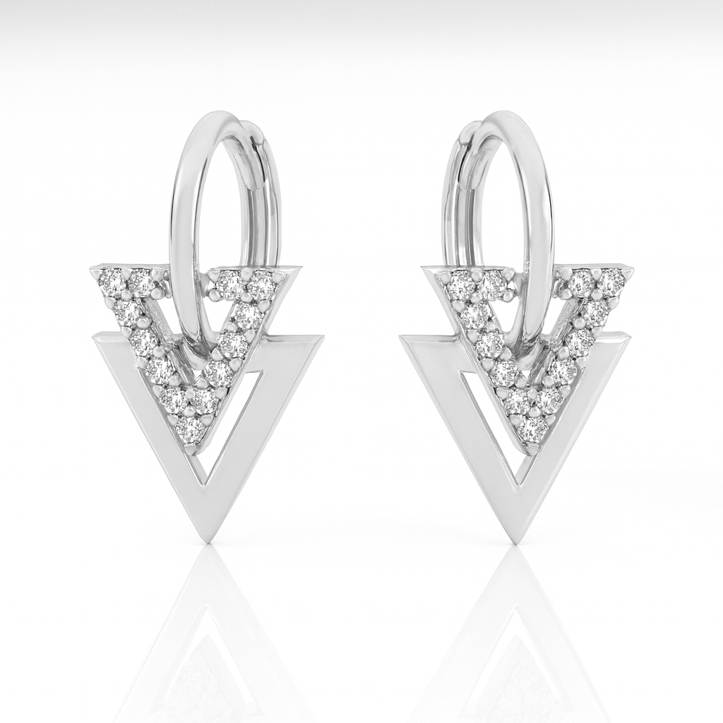 Cercei din argint 925 cu zirconii strălucitoare, simbol al echilibrului feminin
