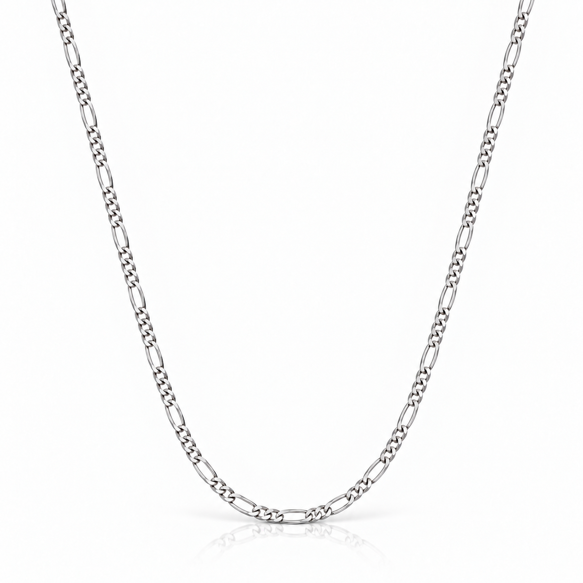 Lanț Figaro din argint 925 rodiat – Ritm și eleganță, 60 cm. LB54-60