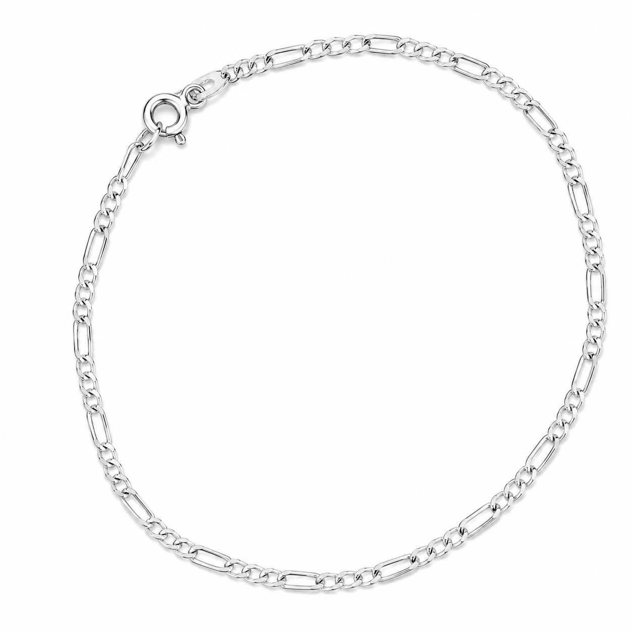 Brățară Figaro din Argint 925 pentru Femei și Bărbați – Model Elegant Minimalist 2MM, 19.5 CM. BB51