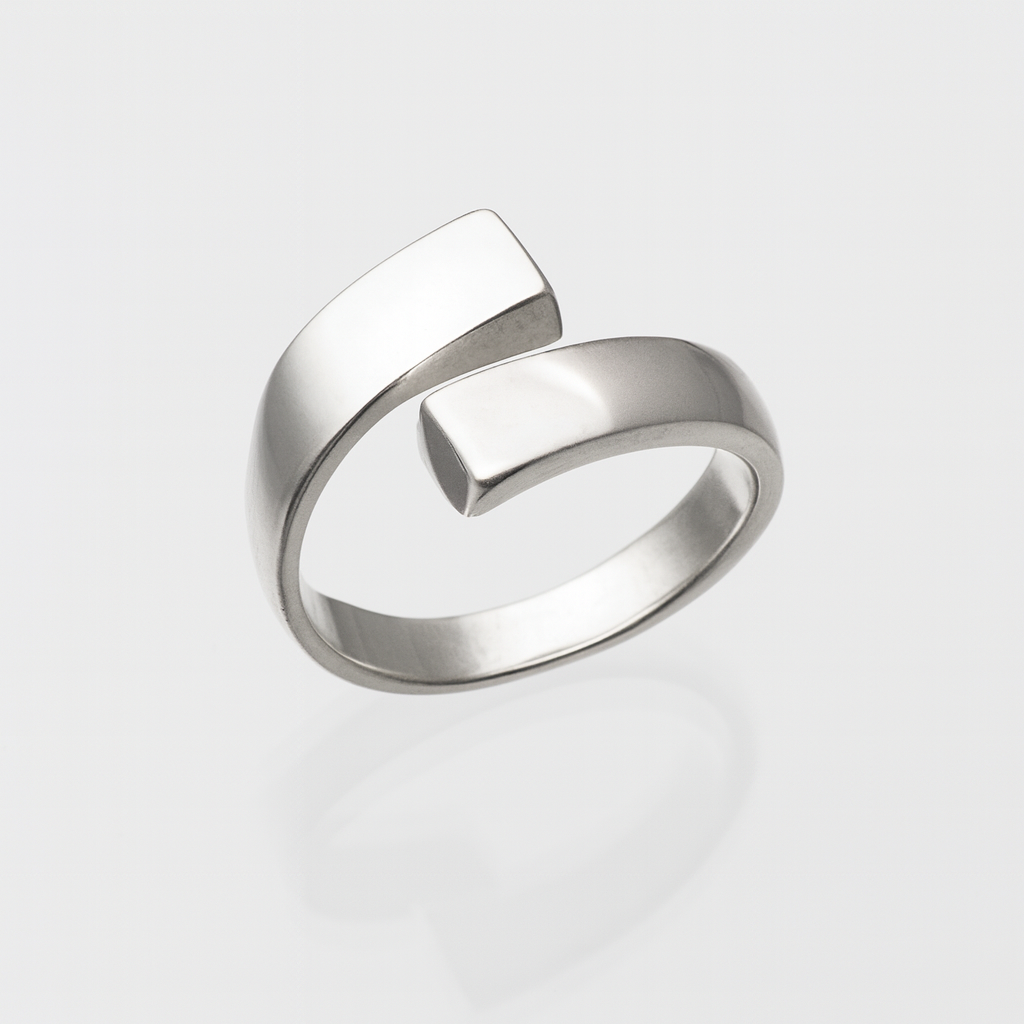 inel reglabil din argint 925 cu design geometric modern