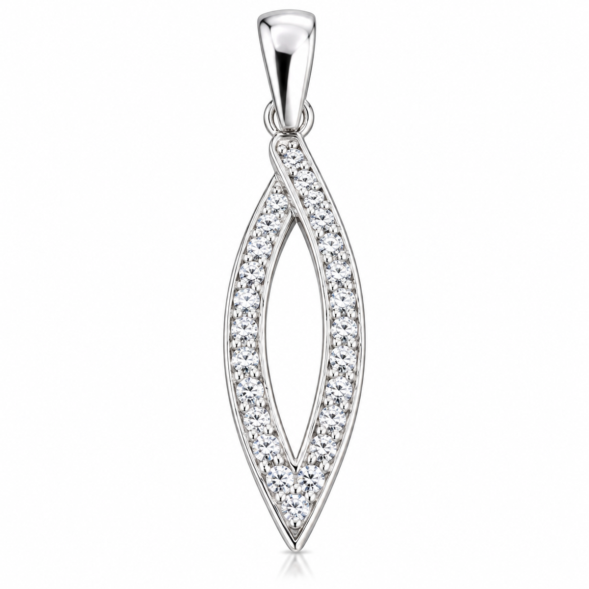 Pandantiv Elegance Infinity din Argint 925 Rodiat cu Zirconii – Simbol al Armoniei și Legăturilor Eterne, 25 × 8 mm. P90