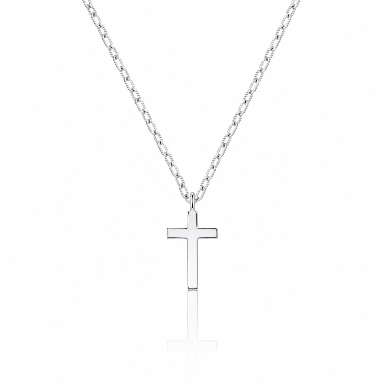Colier Cruce din Argint 925 Minimalist – Pandantiv 6x10 mm, Lant Ajustabil 40+5 cm, Elegant si Delicat. C231