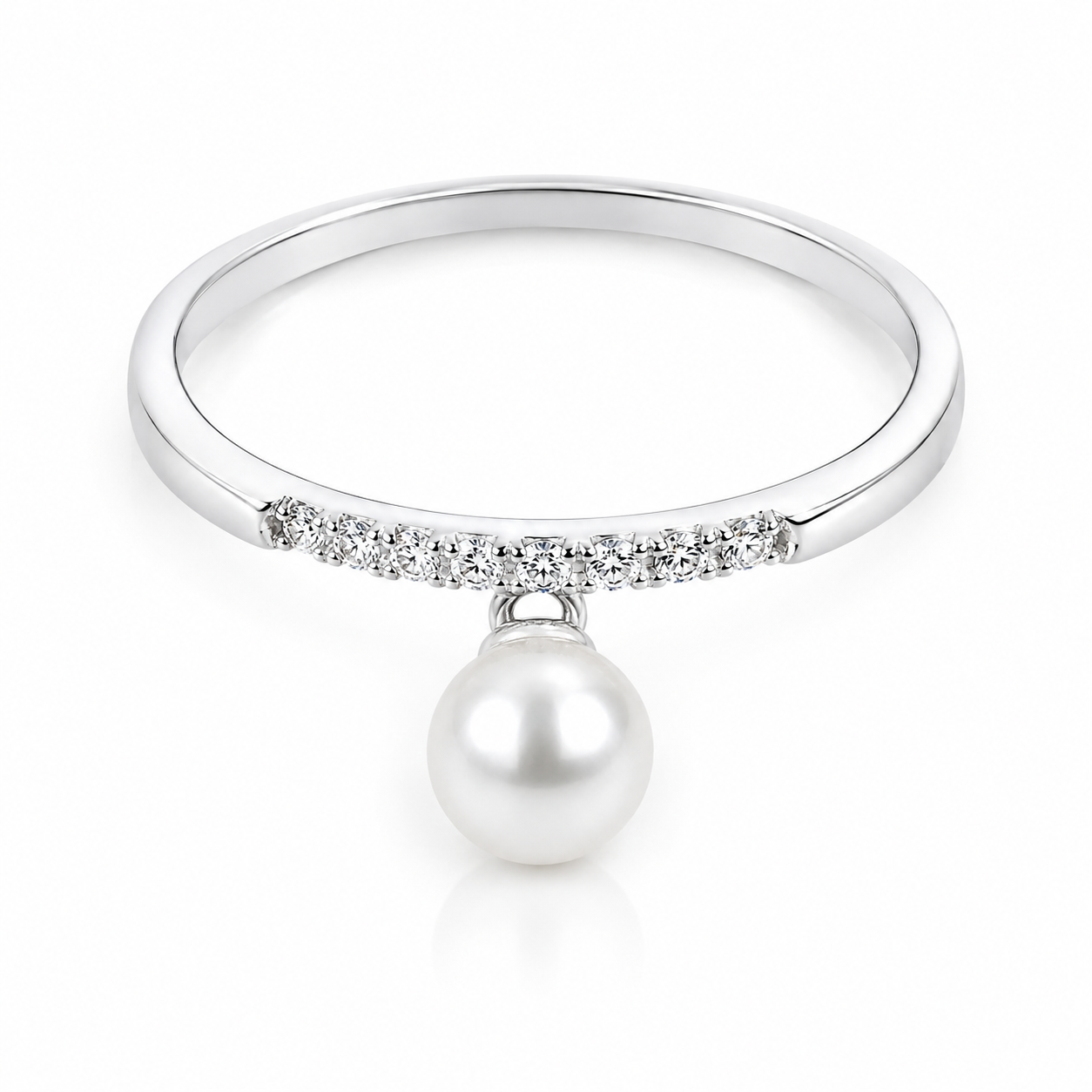 Inel din Argint 925 „Perla Lunii” – cu Perlă Albă și Zirconii Strălucitoare | Eleganță Clasică. ID530