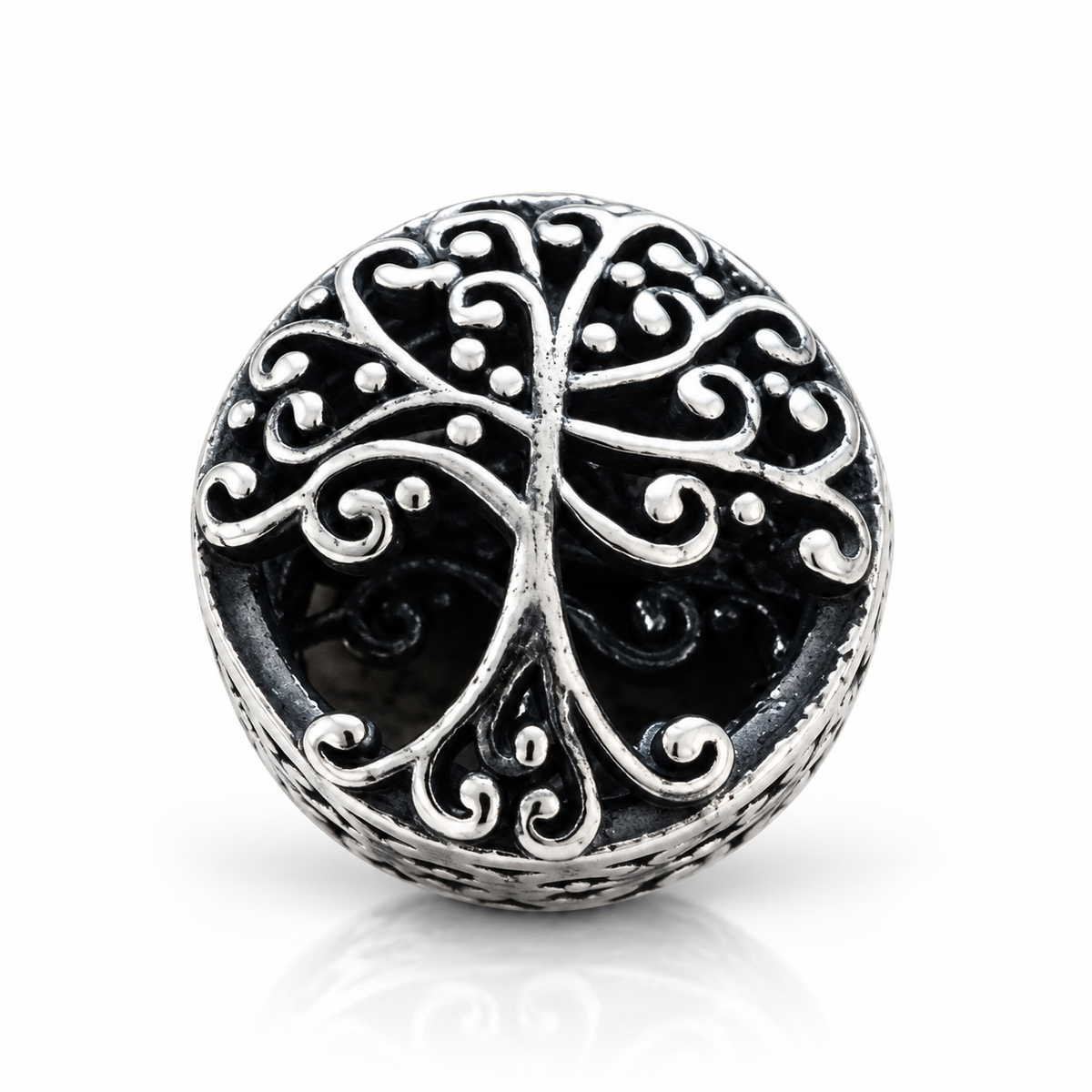 Charm Arborele Vieții din Argint 925 Oxidat – Rădăcini și Armonie, Compatibil Pandora, 12 mm. T247