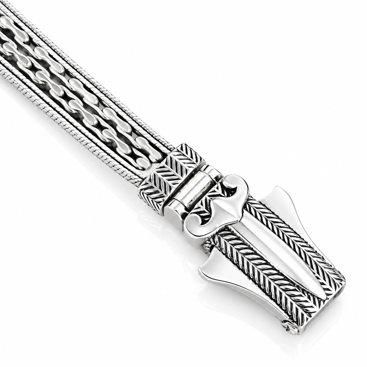 Brățară Bărbătească din Argint 925 Oxidat, 4 Fire – 20 cm, 5 mm, 17,60 g | Design Masiv și Elegant. BB58