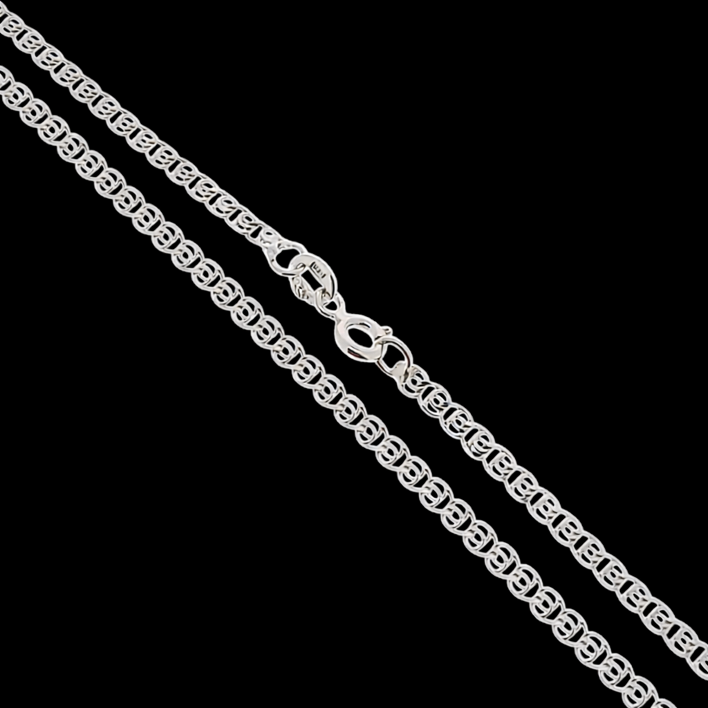 Lănțișor Argint 925 Rodiat 2 mm, Lungime 45 cm, Model Verigă Elegantă – Închidere Carabină, Fin și Modern. LD85