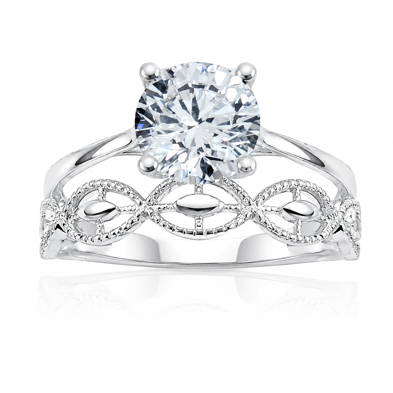 Inel „Éternelle Lumière” din Argint 925 cu Zirconiu Solitaire și Simbol Infinit. ID549