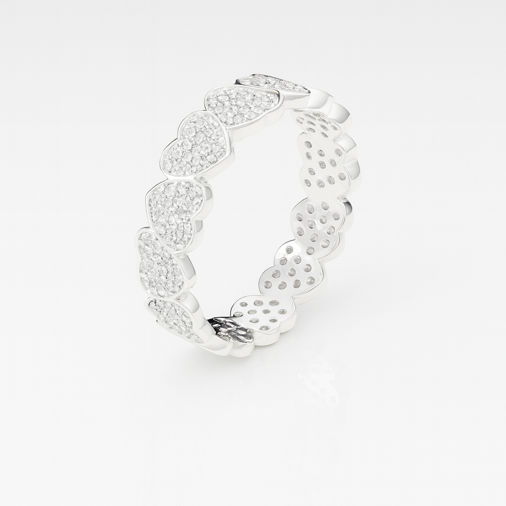 bijuterie elegantă din argint 925 cu inimi pavate, ideală pentru femei moderne