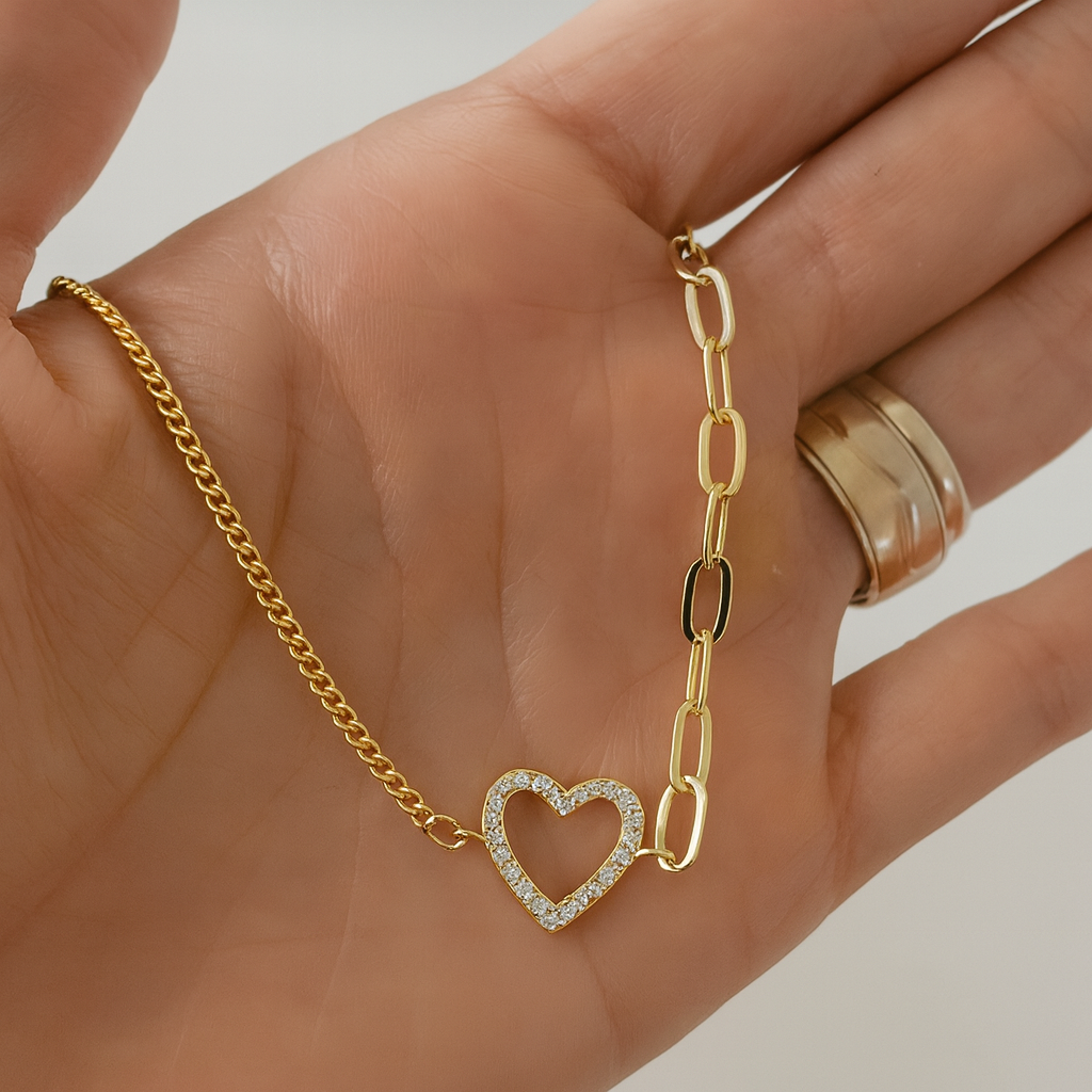 Brățară din Argint 925 Aurélienne Heart placat cu aur de 14K