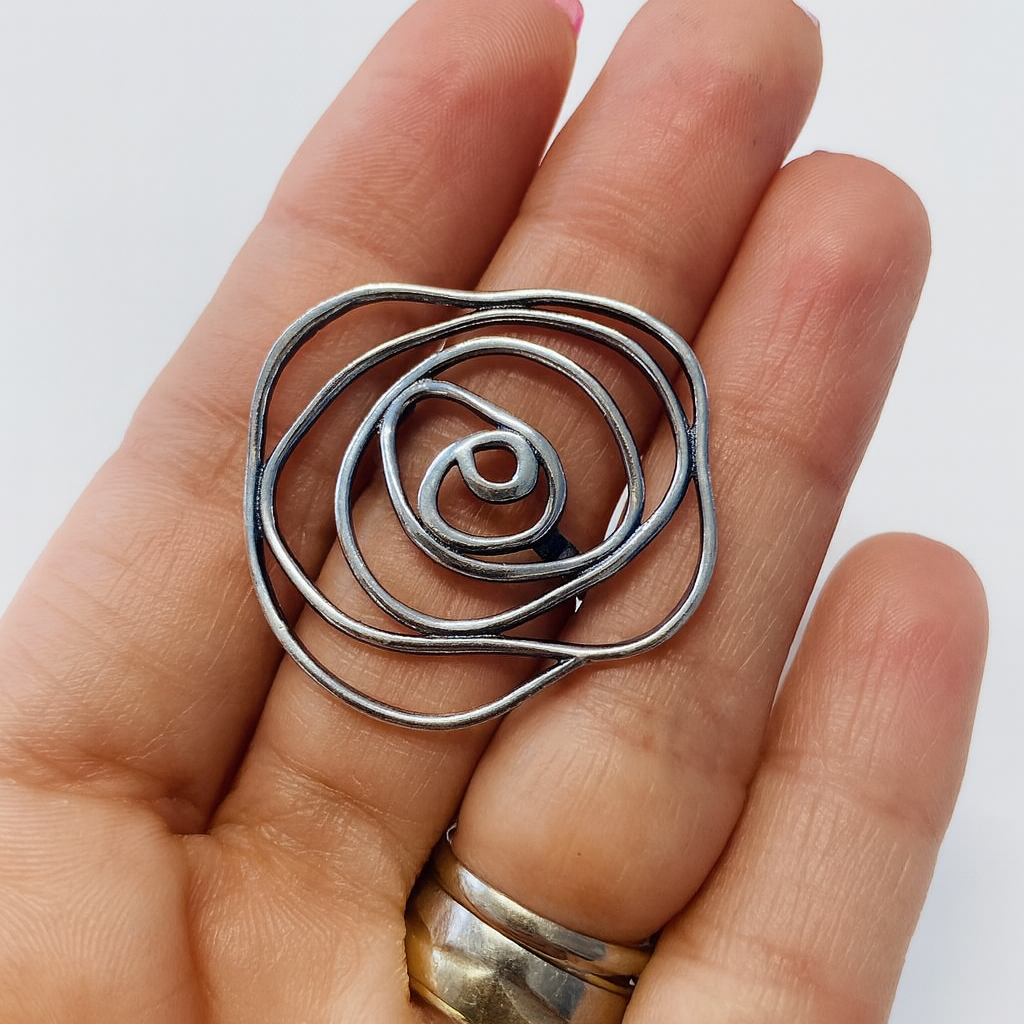Inel Argint 925 Spiral Rose, Design Artistic Unic, mărimea 21