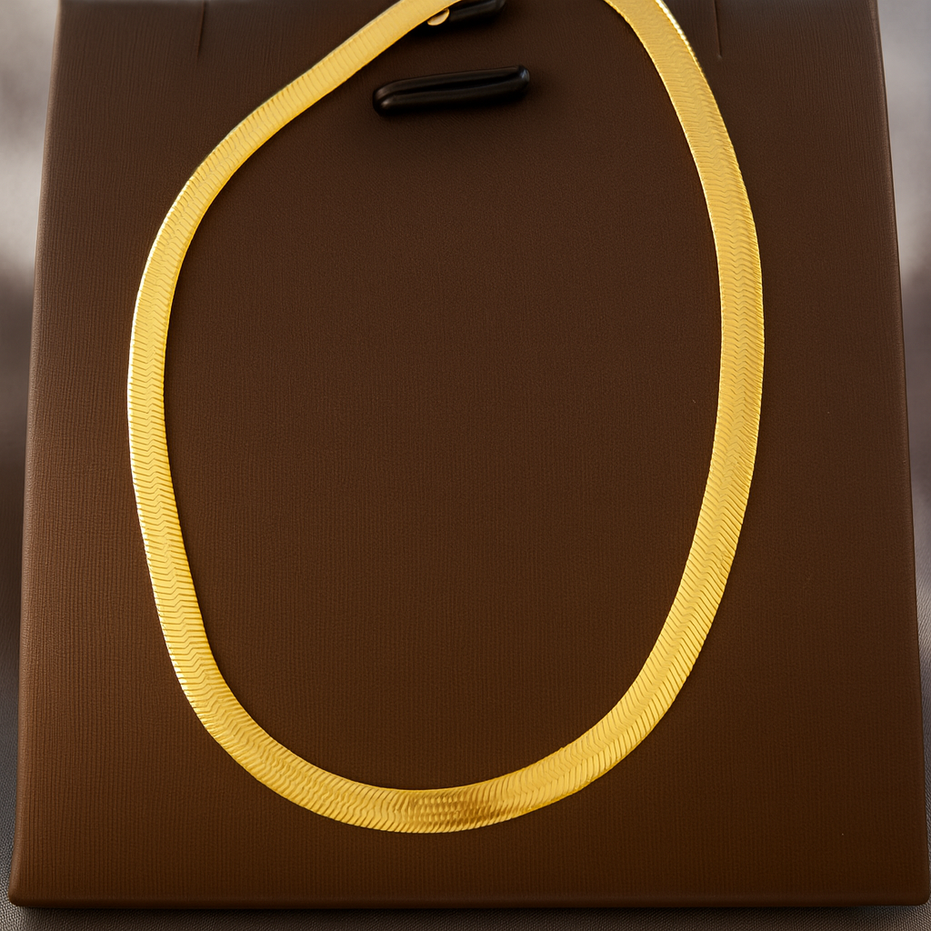 Brățară din Argint 925 Placată cu Aur de 14K, Model Șarpe, 18 cm