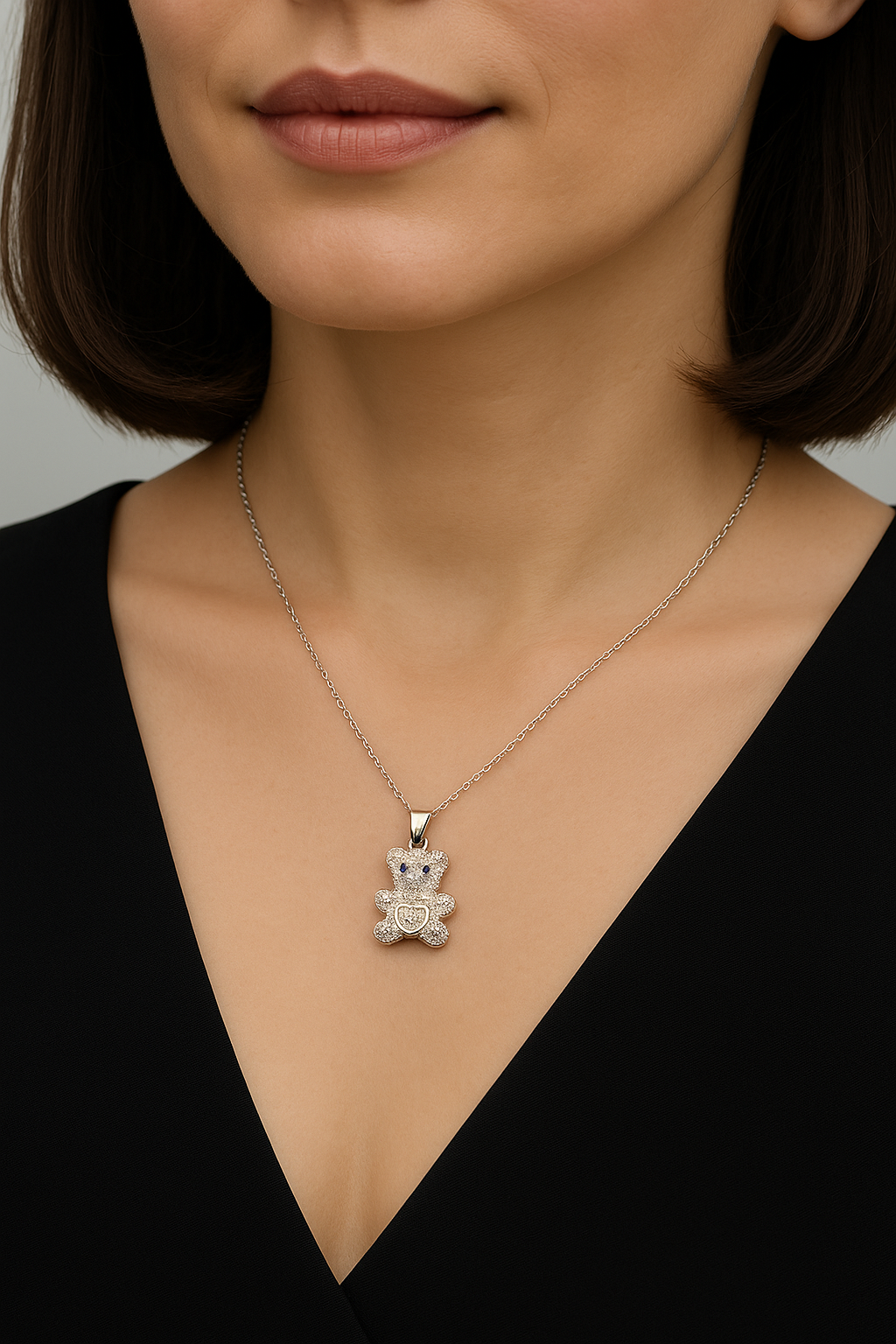 Colier Ursuleț cu Inimă din Argint 925