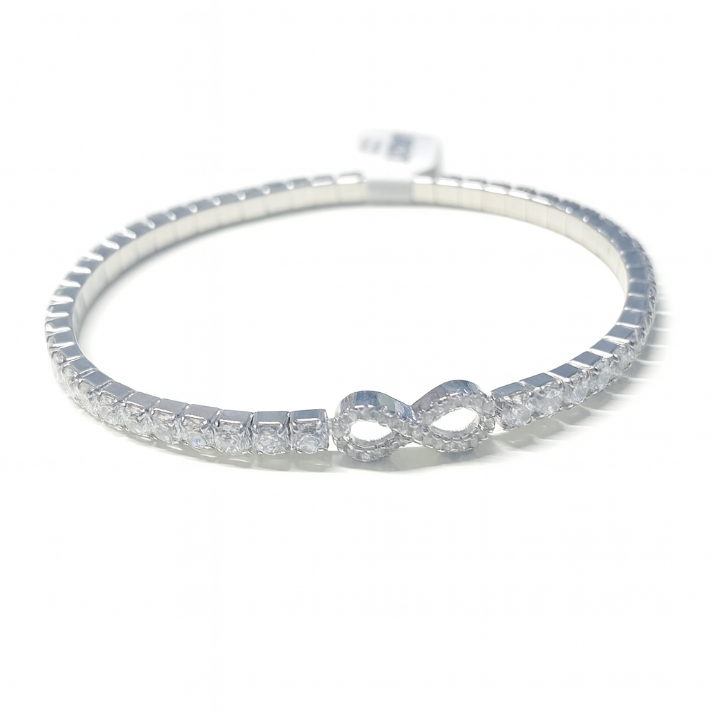 Brățară Tenis Elastică din Argint 925 cu Simbolul Infinit