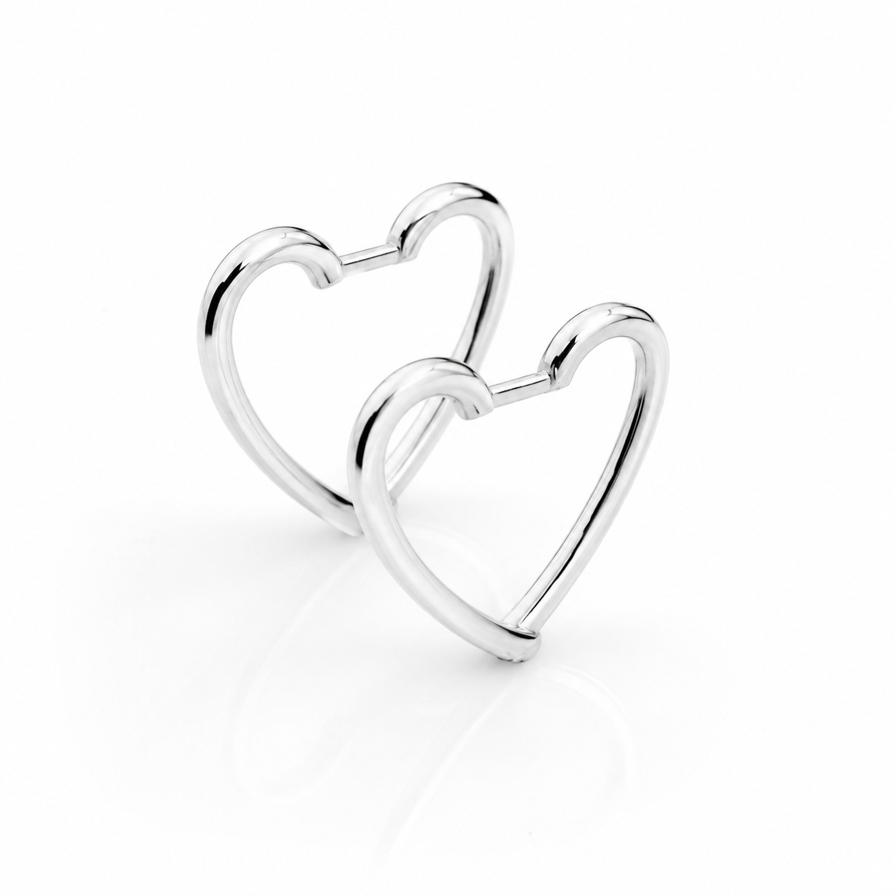 Cercei Inimă din Argint 925 – Eleganță Minimalistă, Design Modern 2x2 cm, 3.35g, Cadou Ideal Femei. CD514