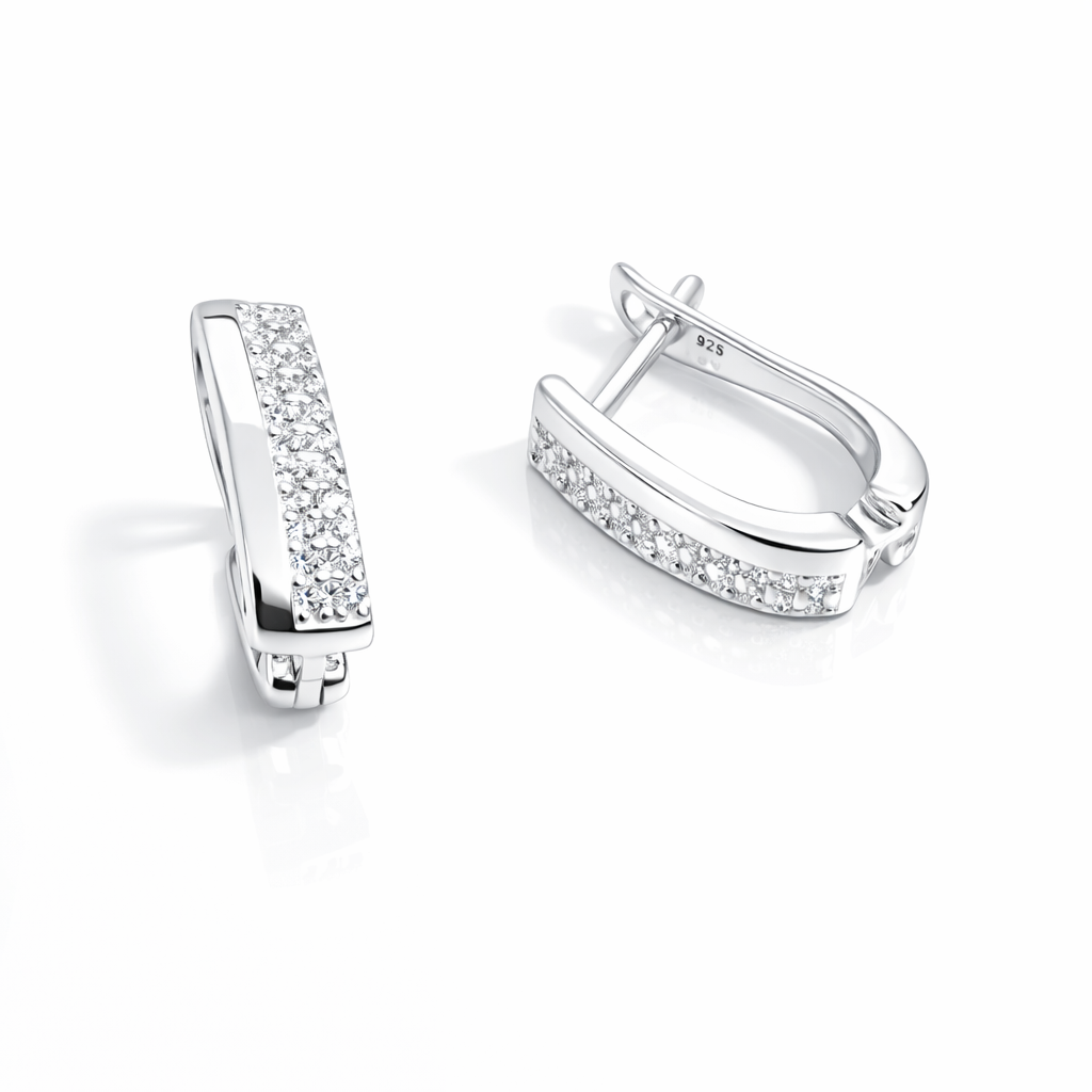 Cercei Copii din Argint 925 cu Zirconii – Model pentru Fetițe, Tortiță Sigură. CD519