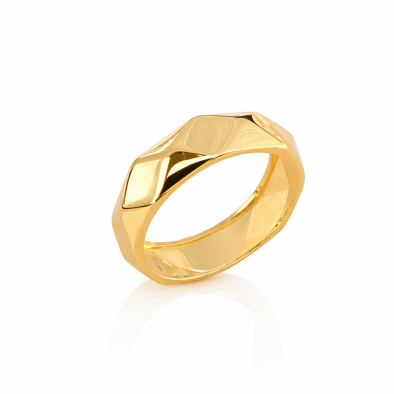 Inel din Argint 925 Placat cu Aur 14K, Design Geometric - ID511