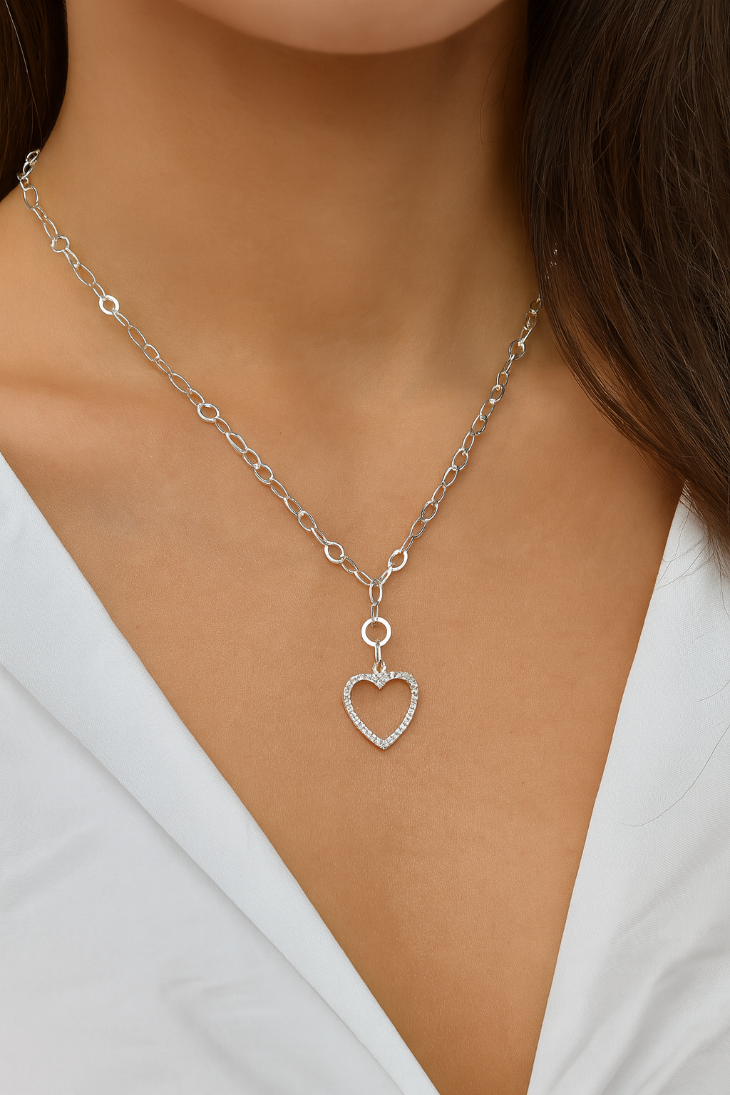 Colier elegant din Argint 925 cu pandantiv inimă