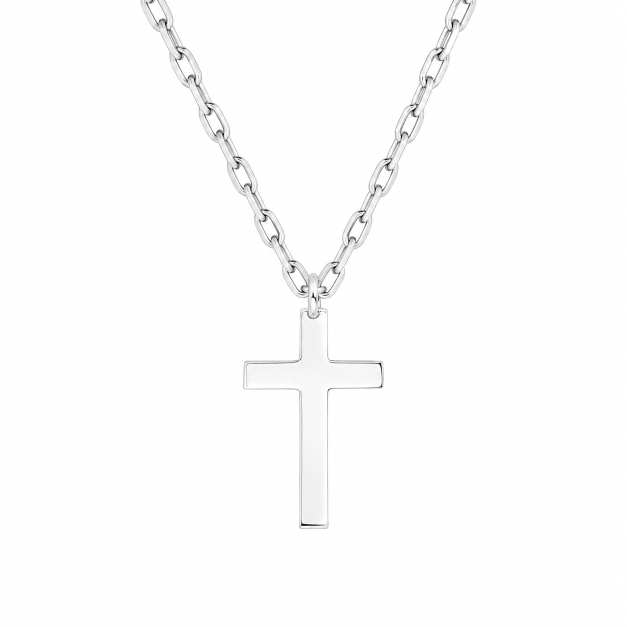Colier Cruce din Argint 925 Minimalist – Pandantiv 6x10 mm, Lant Ajustabil 40+5 cm, Elegant si Delicat. C231