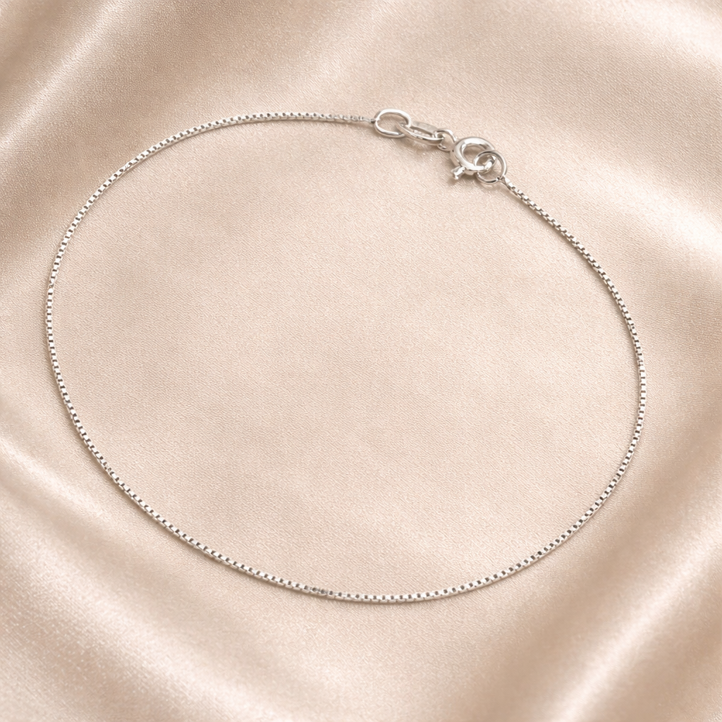 Brățară fină din Argint 925 tip lanț box, 17.5 cm – delicată, elegantă, cadou premium. BD229