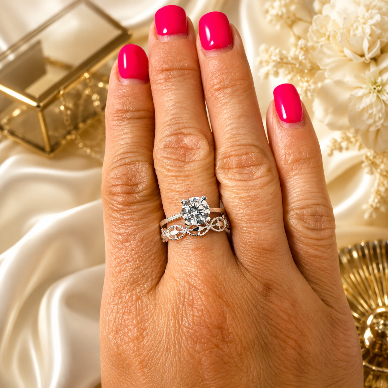 Inel „Éternelle Lumière” din Argint 925 cu Zirconiu Solitaire și Simbol Infinit. ID549