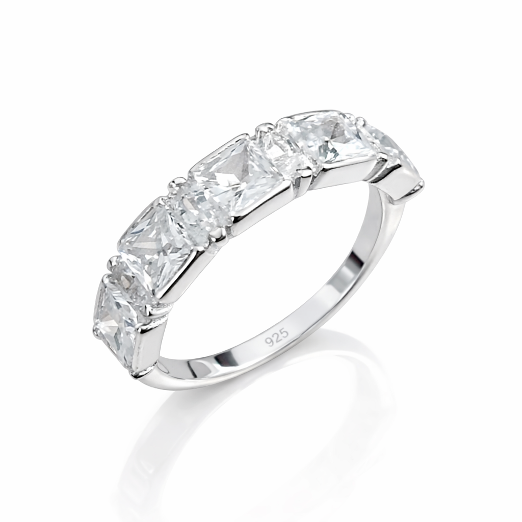 Inel Argint 925 cu Pietre Strălucitoare Tip Princess – Model Elegant 5 mm, Design Modern, Cadou Premium Femei. ID478