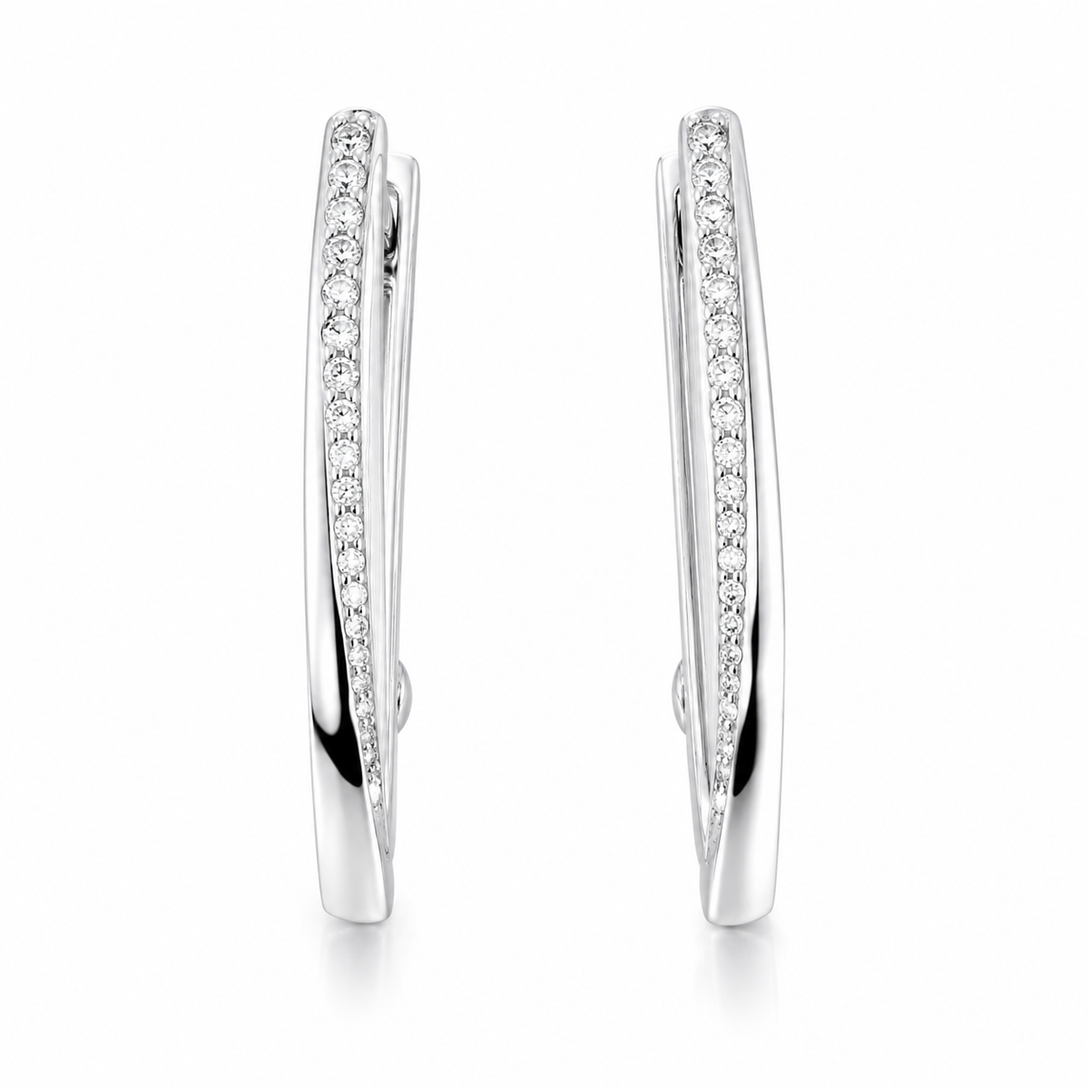 Cercei din Argint 925 „Lumina Doamnei” – Eleganță Fină cu Zirconii Strălucitoare, 2.8 cm. CD610