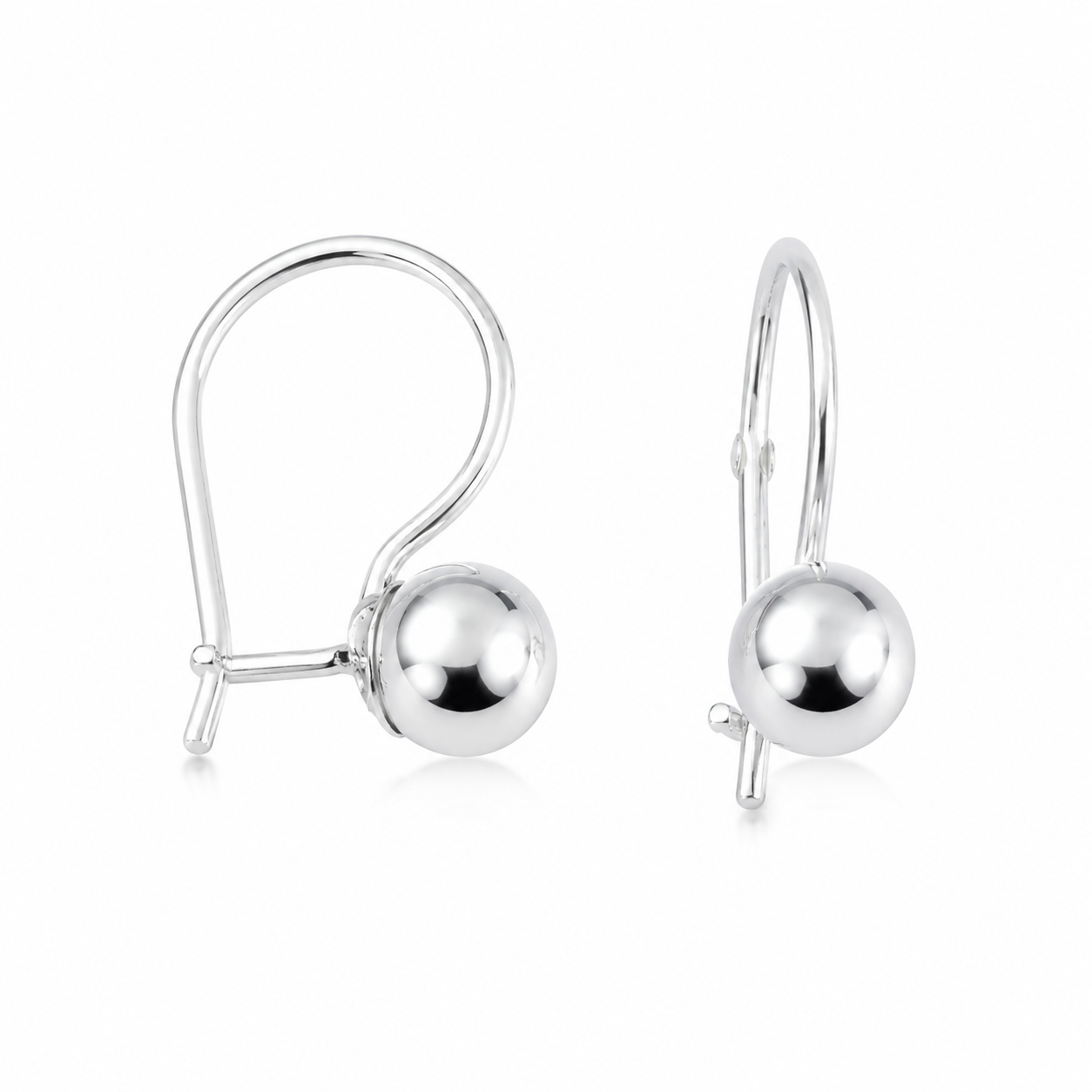 Cercei din Argint 925 „Luna Éclat” – Eleganță Minimalistă cu Bilă Lucioasă. CD598