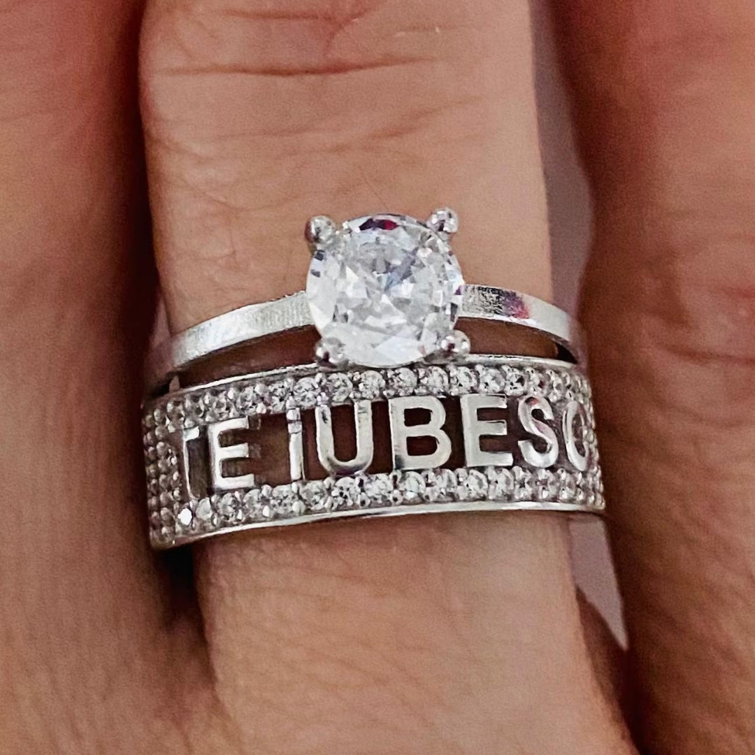 Inel logodna din argint 925 Te Iubesc marimea 14