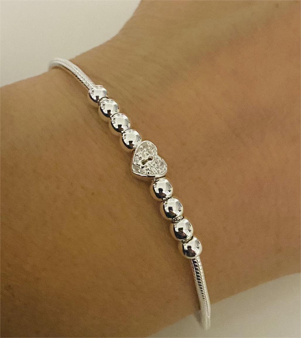 Bratara reglabila din argint 925 Sparkle Heart