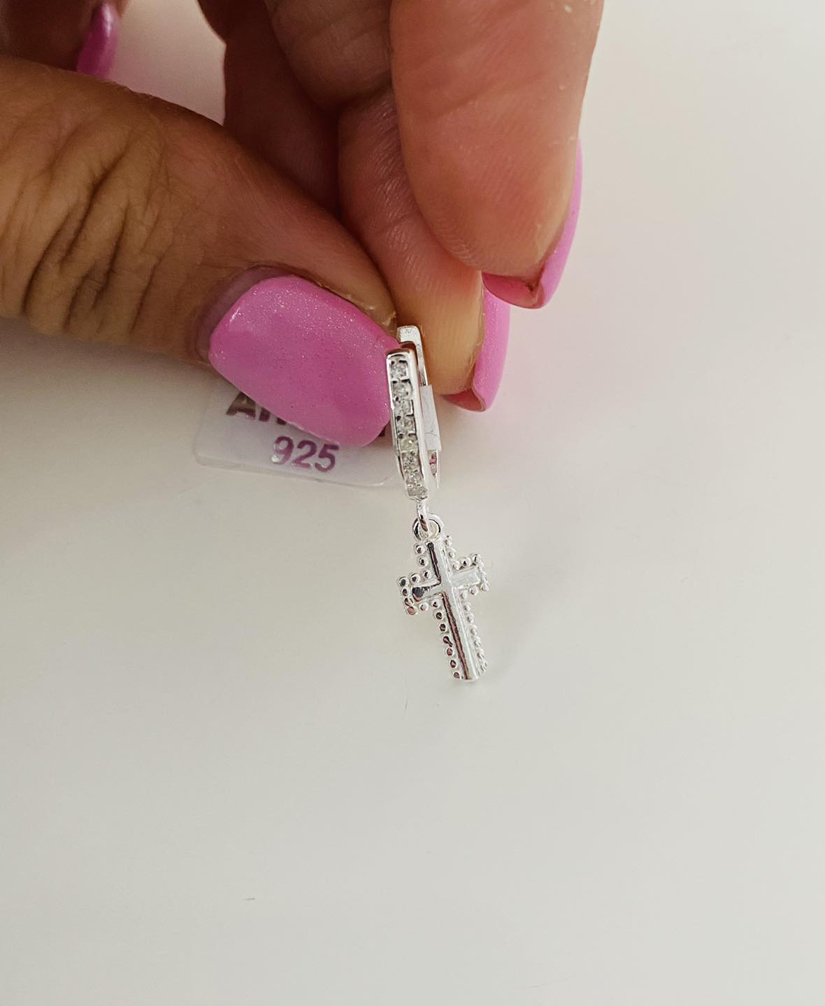 Cercei cu tortita din argint 925 cu cruce Have Faith