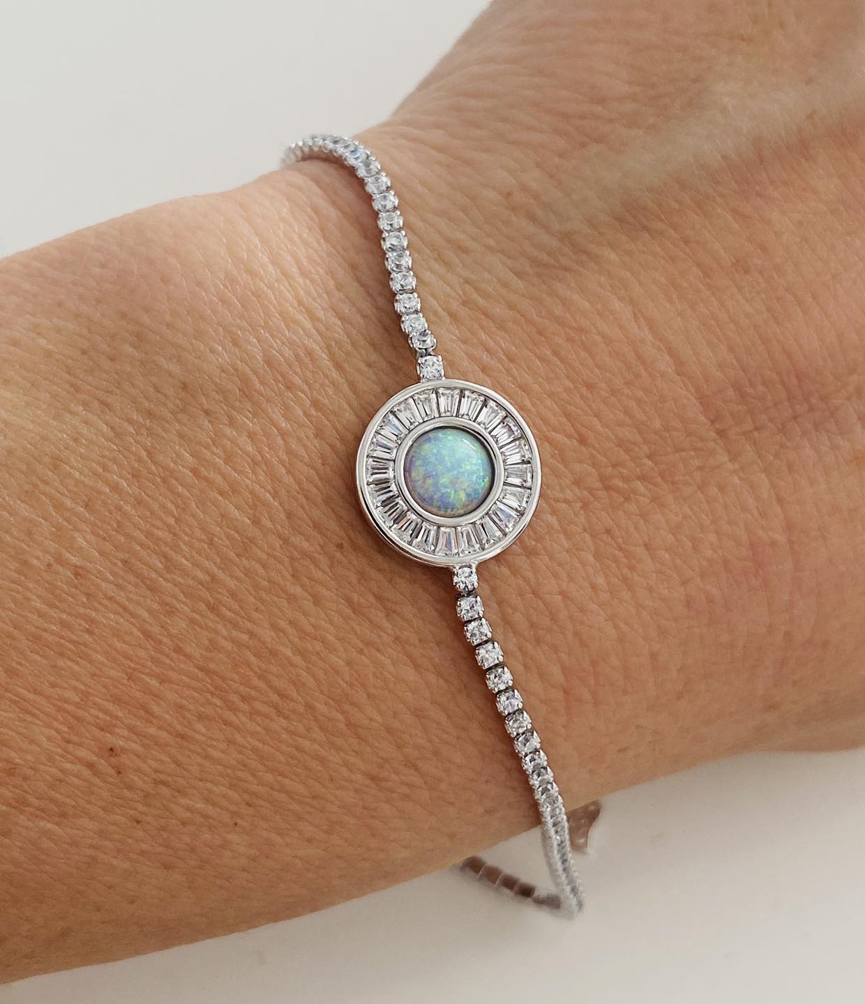 Bratara tenis din argint 925 cu opal Opalite