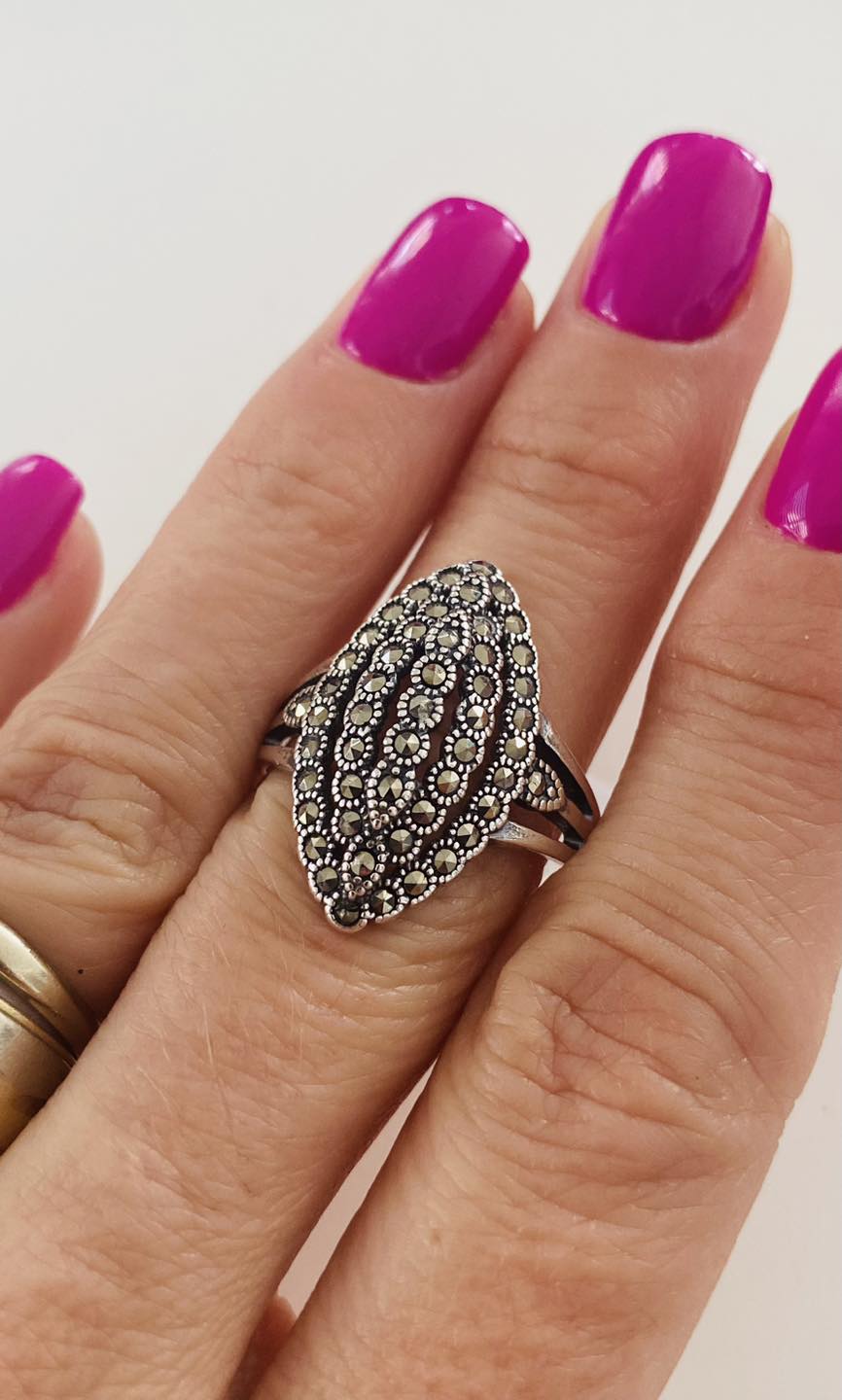 Inel „Eterna Eleganță” din Argint 925 cu Marcasite marimea 23