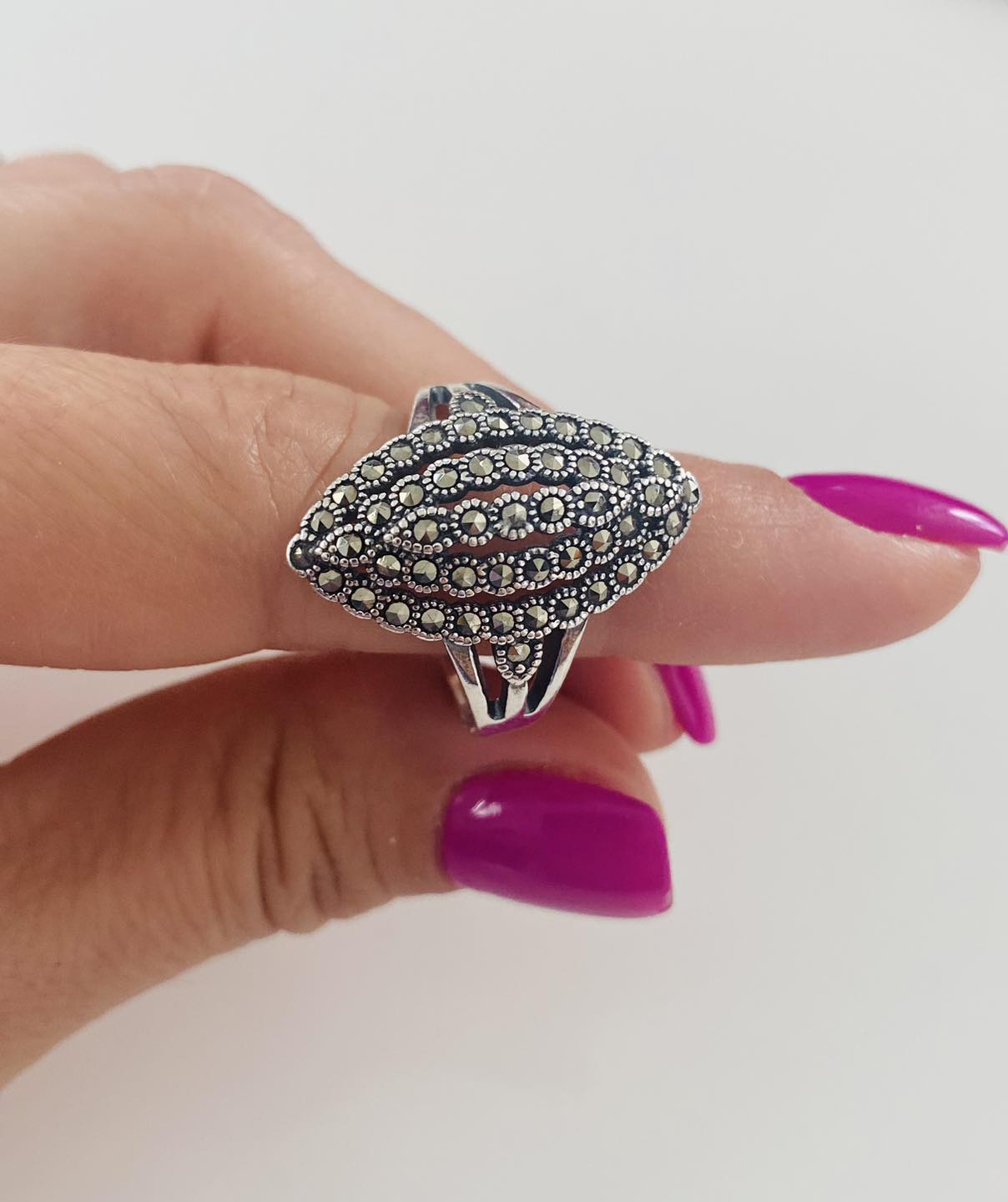 Inel „Eterna Eleganță” din Argint 925 cu Marcasite marimea 22