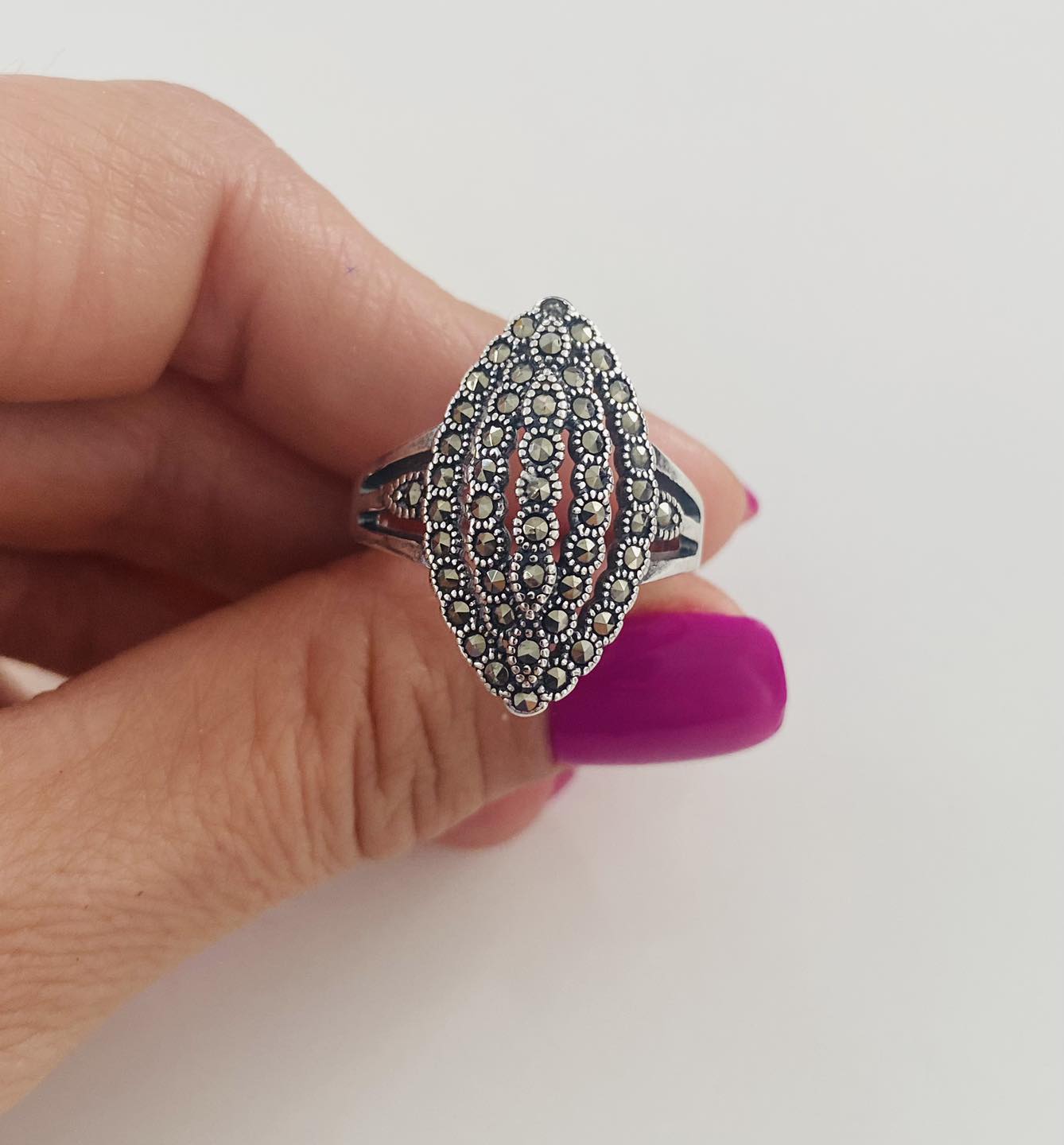 Inel „Eterna Eleganță” din Argint 925 cu Marcasite marimea 20