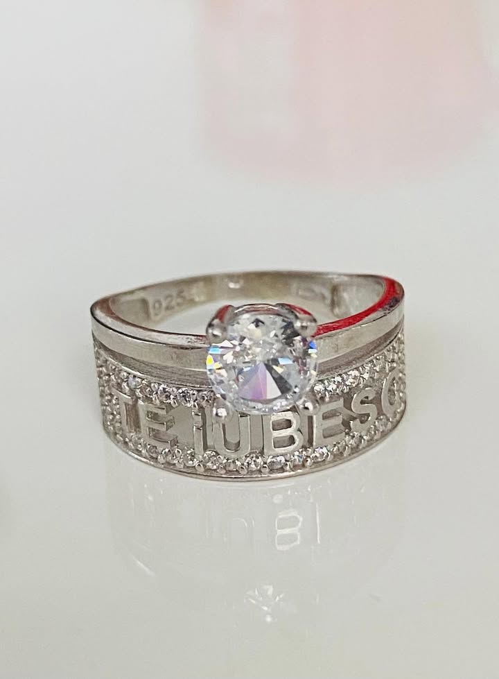 Inel logodna din argint 925 Te Iubesc marimea 17