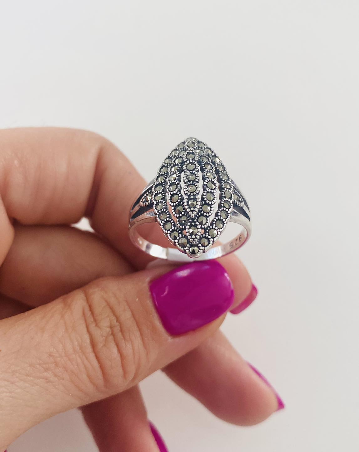 Inel „Eterna Eleganță” din Argint 925 cu Marcasite marimea 23