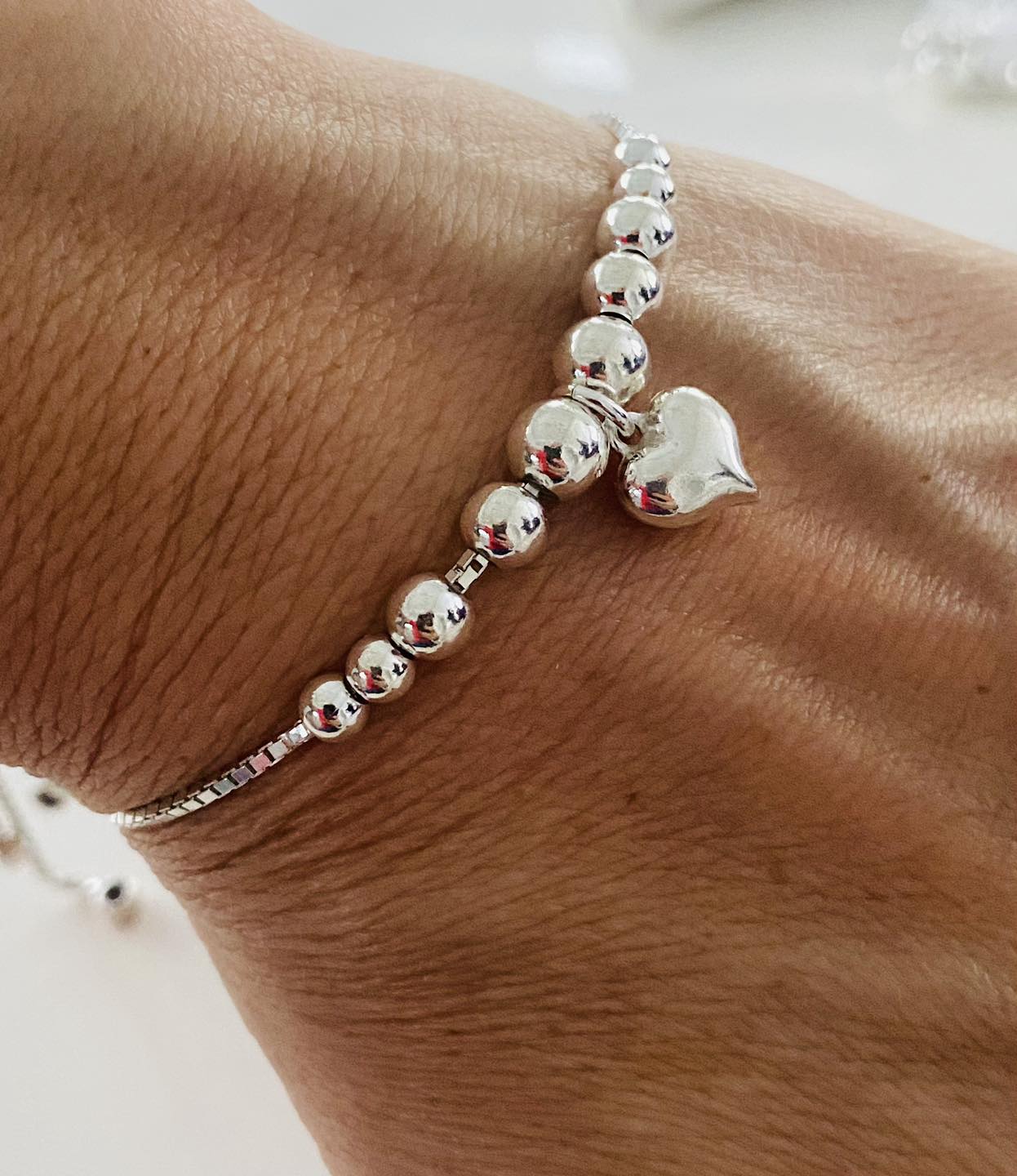 Brățară Reglabilă din Argint 925 cu Inimă, Eleganță și Strălucire