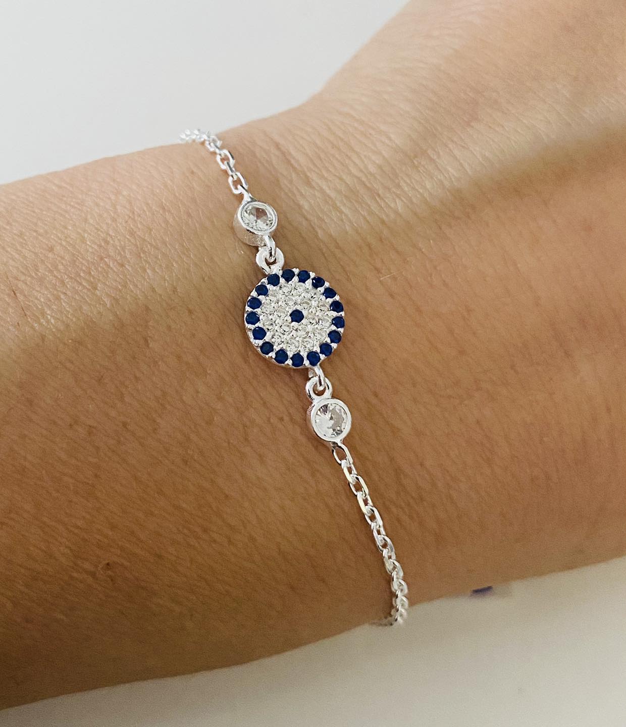 Brățară delicată cu talisman Ochiul Magic al Norocului din Argint 925, colecția Infinity Bijoux