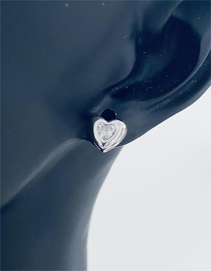 Cercei inimă din argint 925 cu inchidere tip surub