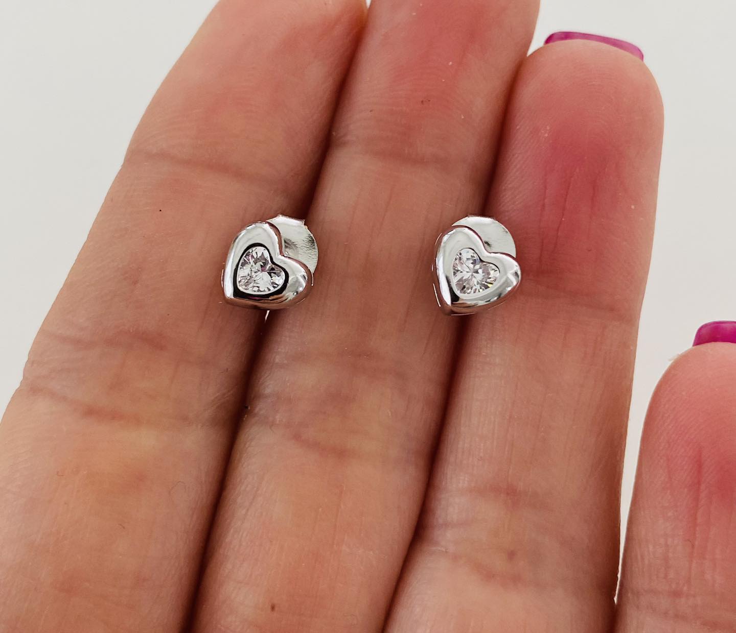 Cercei inimă din argint 925 cu inchidere tip surub