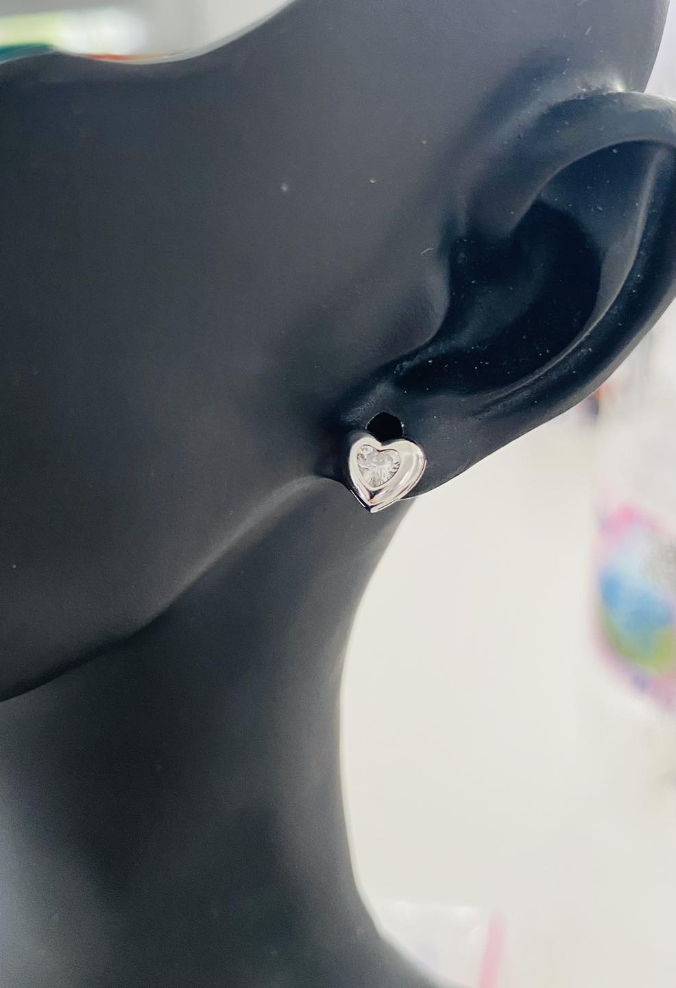 Cercei inimă din argint 925 cu inchidere tip surub