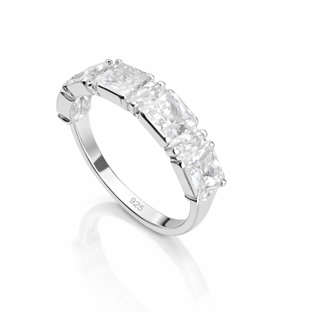 Inel Argint 925 cu Pietre Strălucitoare Tip Princess – Model Elegant 5 mm, Design Modern, Cadou Premium Femei. ID478