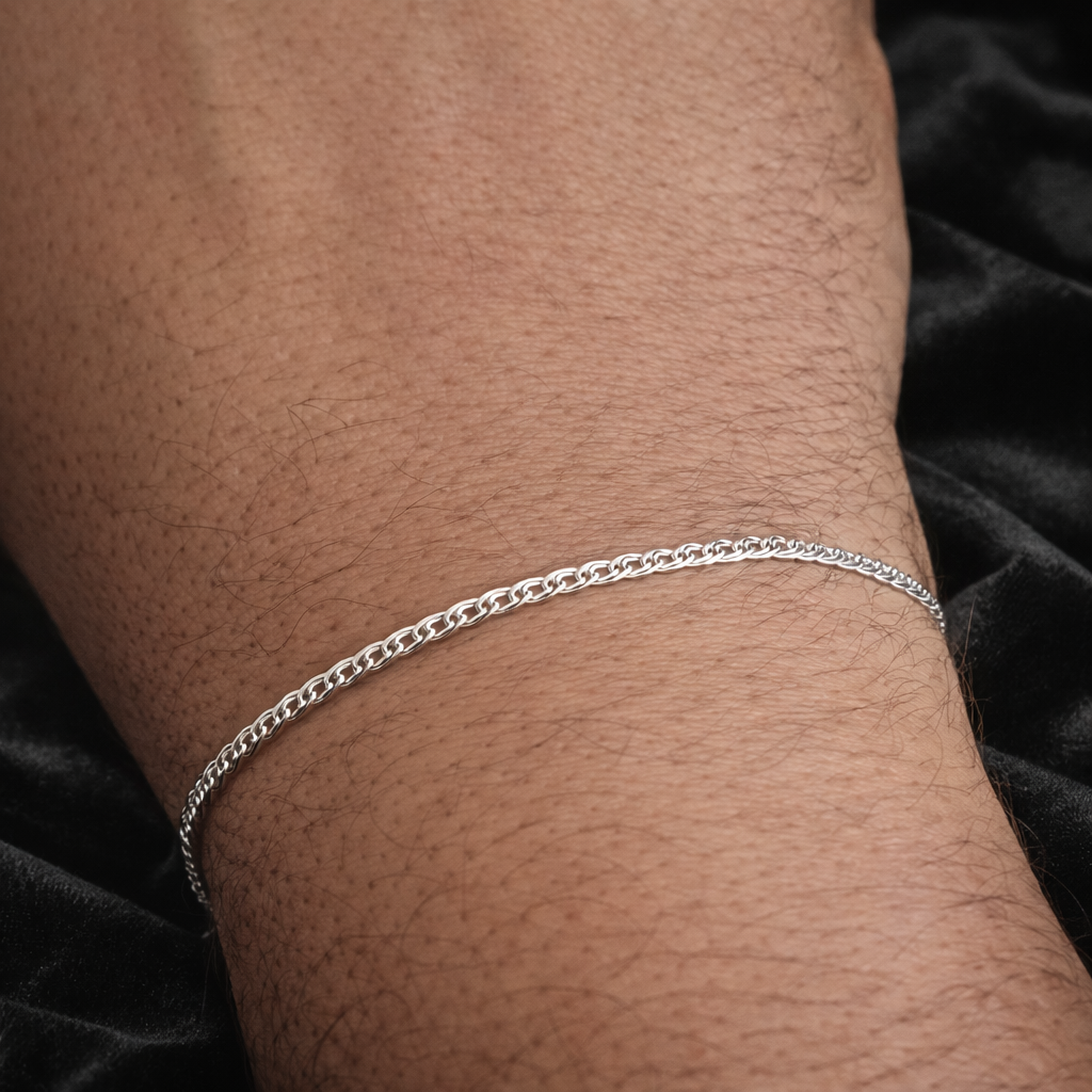 Brățara „Linea Silver” din Argint 925 – Unisex / Băieți, 3 mm, 19.5 cm. BB55