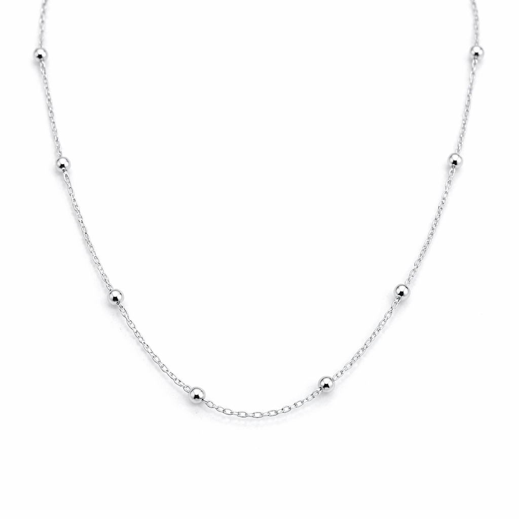 Lanț Argint 925 „Celestia Glow” cu Biluțe 2.5 mm – Colier Fin 45 cm. LD84-45