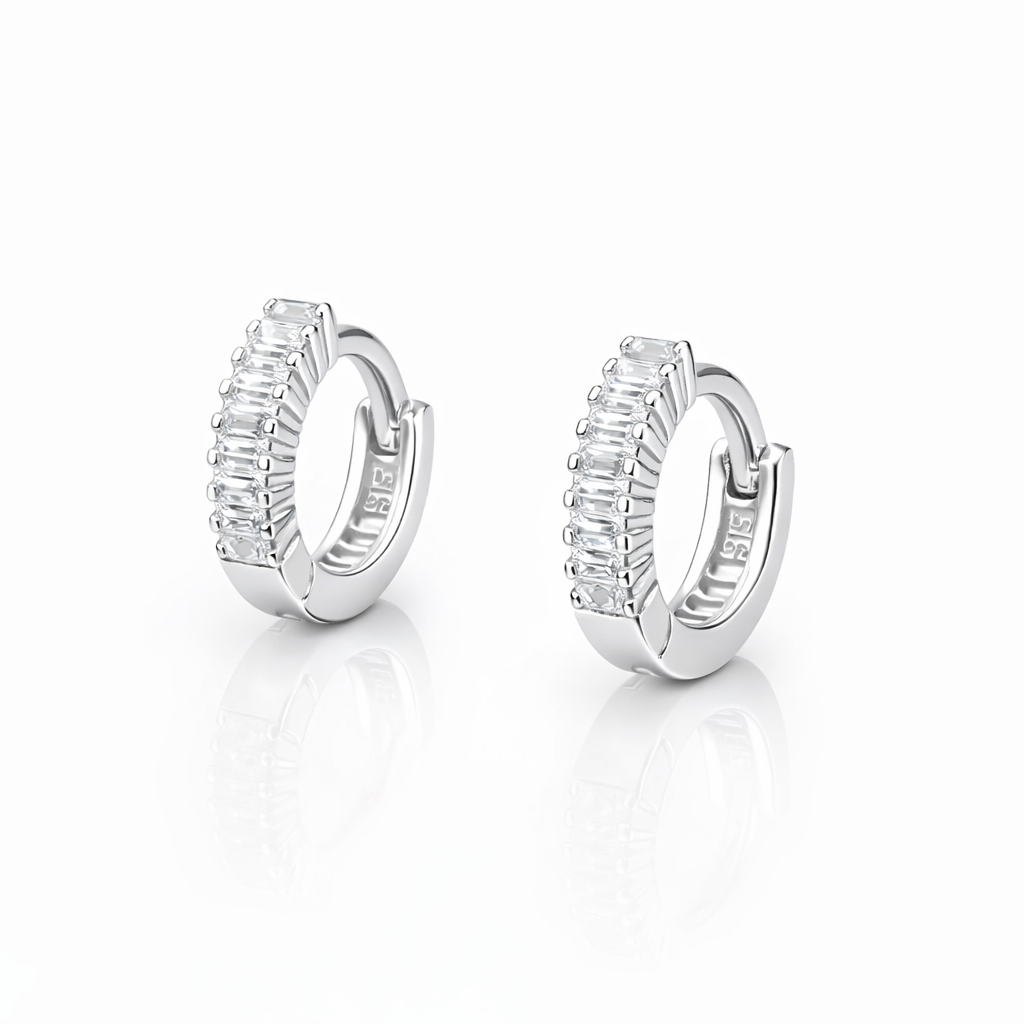 Cercei Tenis din Argint 925 cu Zirconii – Diametru 13 mm, Design Elegant. CD539