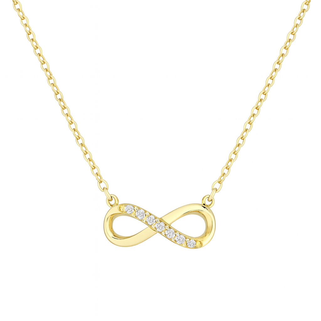 Colier Infinit din Argint 925 Placat cu Aur de 14K, Model Elegant cu Lungime Ajustabilă