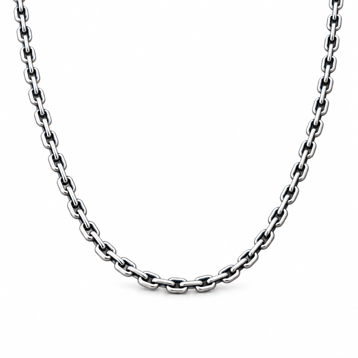 Lanț din argint 925 oxidat „Legătura Eternă” – zale alungite, 10 gr, 60 cm. LB53