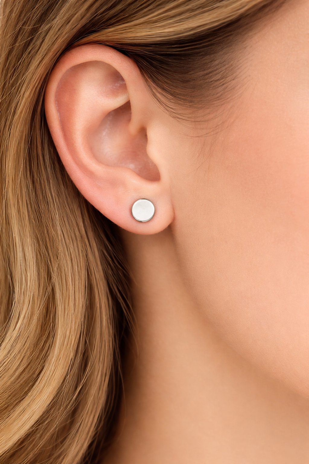 Cercei Bănuț 7 mm din Argint 925 – Prindere Șurub, Design Minimalist Elegant, Cadou Premium. CD247